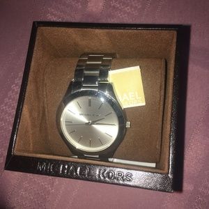 NEW Michael Kors runway Sterling Silver Watch